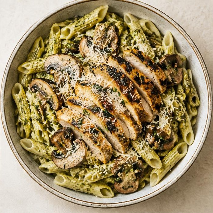 Illustrative Pesto Pasta Bowl